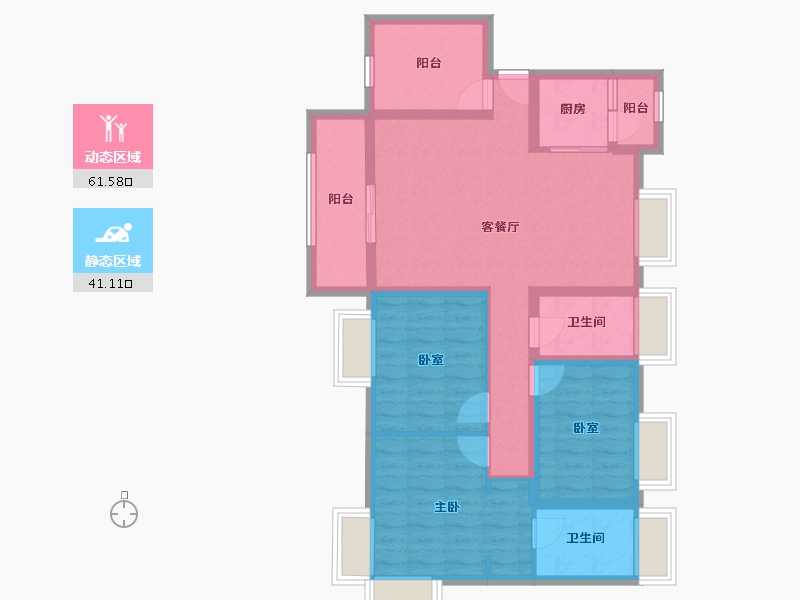 广东省-佛山市-颐安雍悦华府-90.19-户型库-动静分区