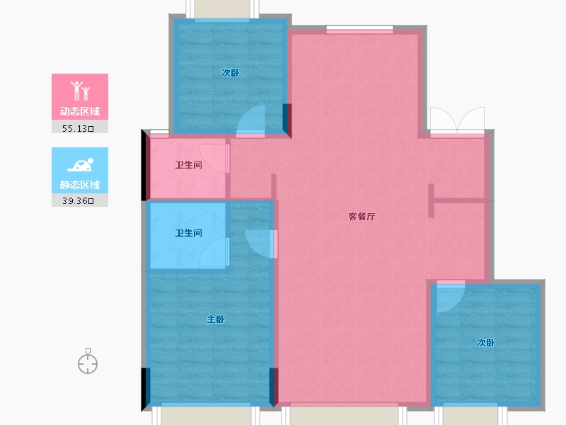 吉林省-长春市-保利·和煦-85.32-户型库-动静分区