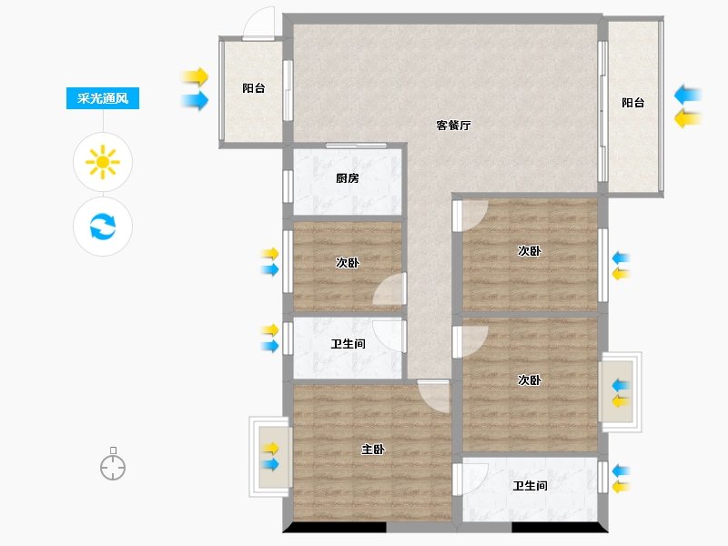 广西壮族自治区-玉林市-富林金桂丽湾-108.43-户型库-采光通风