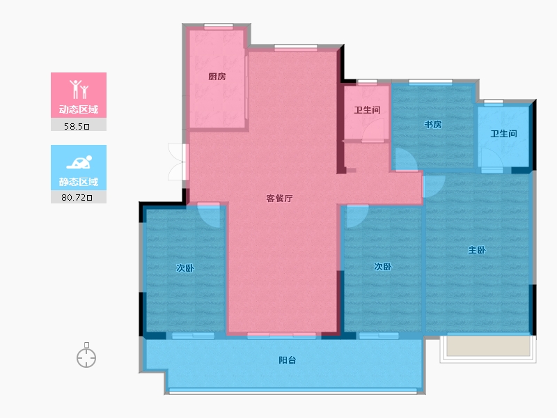 安徽省-亳州市-建投荣徽.云峰荟-127.60-户型库-动静分区