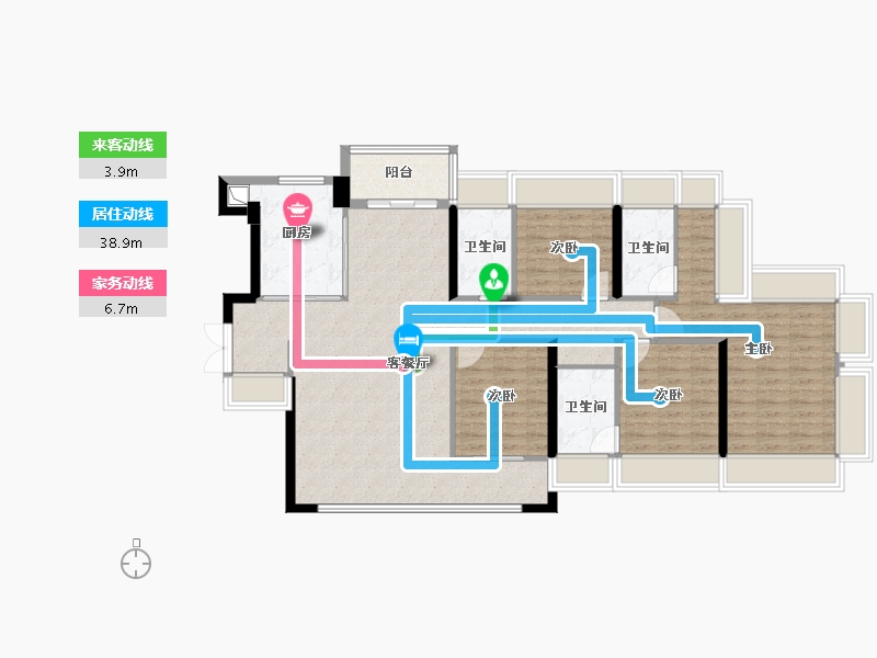 广东省-佛山市-建发·灯湖天峯-120.68-户型库-动静线