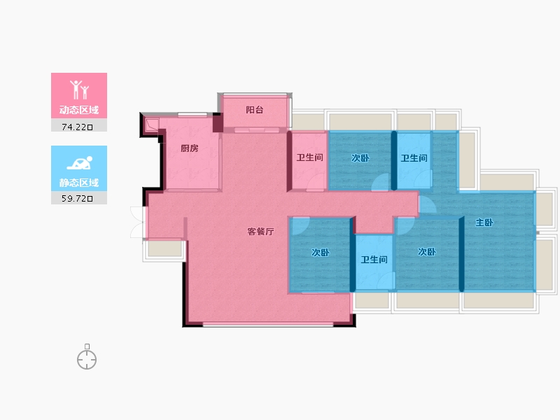 广东省-佛山市-建发·灯湖天峯-120.68-户型库-动静分区