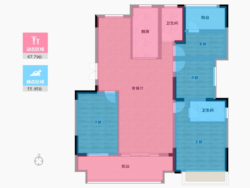 安徽省-亳州市-建投荣徽.云峰荟-111.08-户型库-动静分区