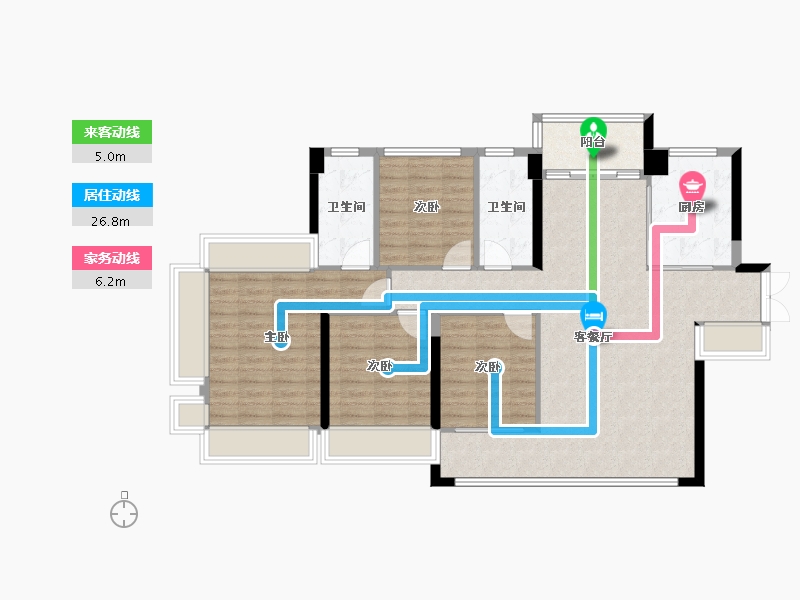 广东省-佛山市-建发·灯湖天峯-108.00-户型库-动静线