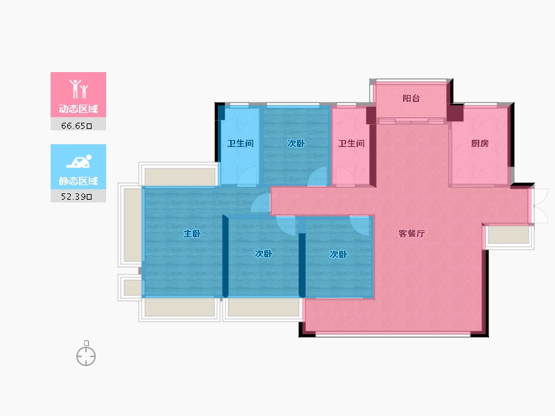 广东省-佛山市-建发·灯湖天峯-108.00-户型库-动静分区