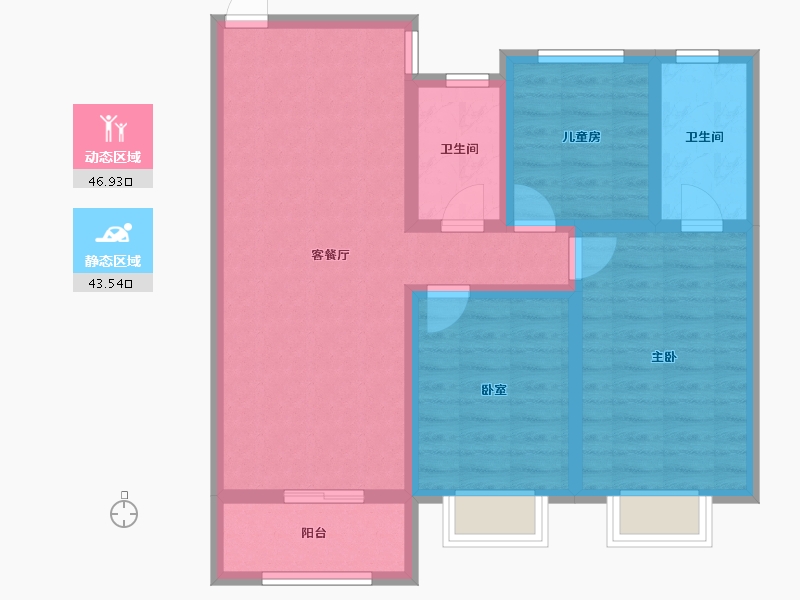 河北省-保定市-长润 万和府-100.80-户型库-动静分区