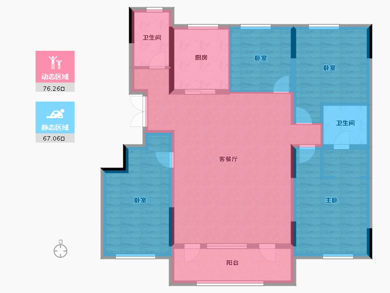 山东省-潍坊市-恒信绿城春风江南-126.40-户型库-动静分区