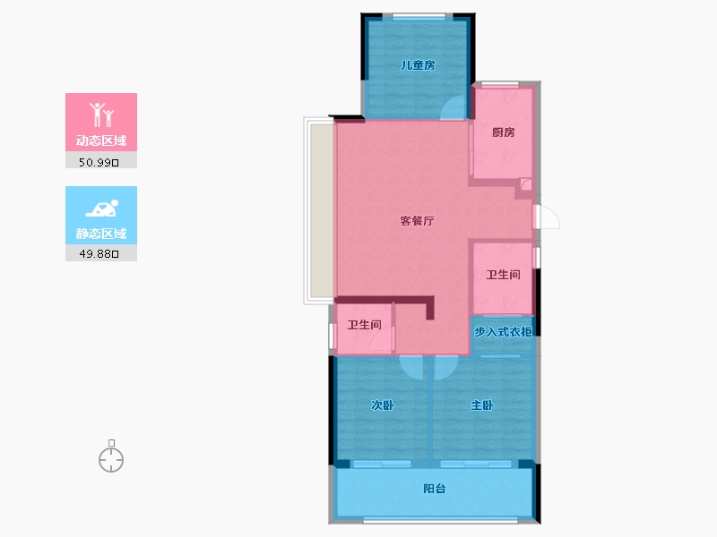 浙江省-金华市-海伦堡玖悦云庭-91.20-户型库-动静分区