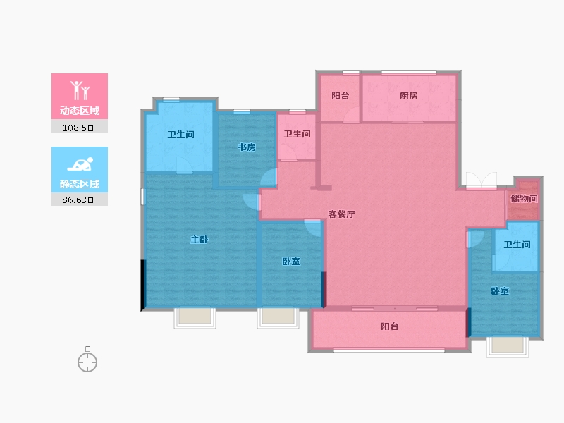 江苏省-苏州市-保利·珺华赋-178.74-户型库-动静分区