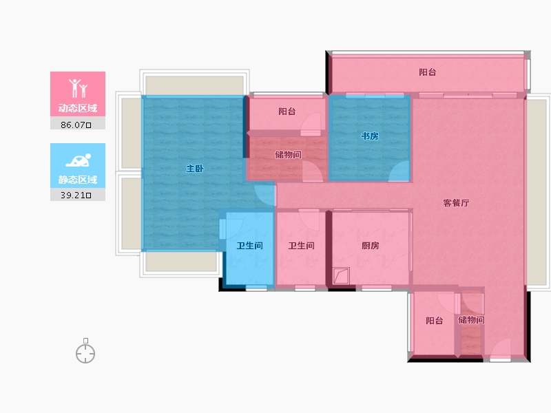 广东省-广州市-保利花语和岸-113.00-户型库-动静分区