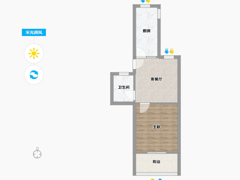 安徽省-合肥市-甘泉新村-36.72-户型库-采光通风