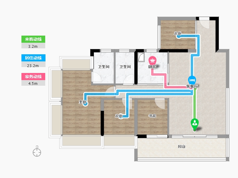 广东省-广州市-花语和岸-90.40-户型库-动静线