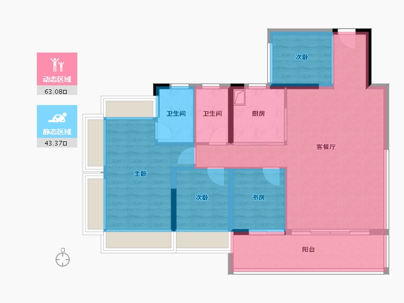 广东省-广州市-花语和岸-90.40-户型库-动静分区