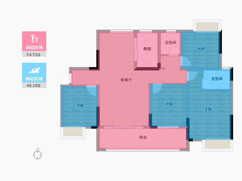 江西省-赣州市-翡翠学府-102.40-户型库-动静分区