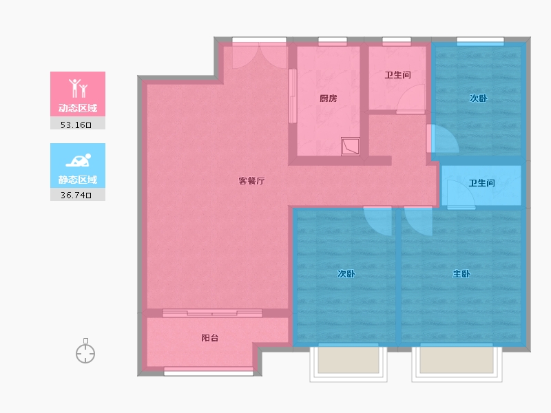 河北省-保定市-朝阳首府澜园-80.00-户型库-动静分区