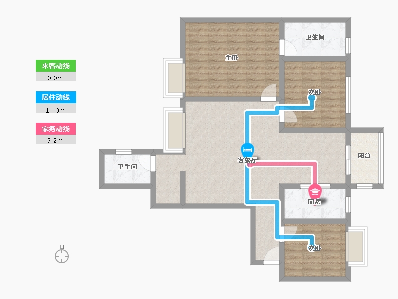 陕西省-西安市-市级机关大车家巷横巷住宅小区-98.70-户型库-动静线