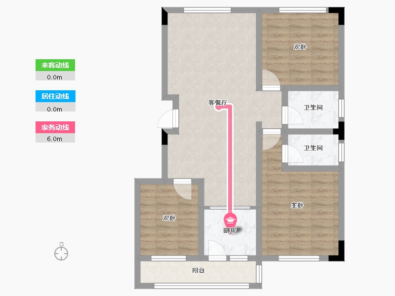 广西壮族自治区-河池市-金城江区政府大院15栋-86.46-户型库-动静线