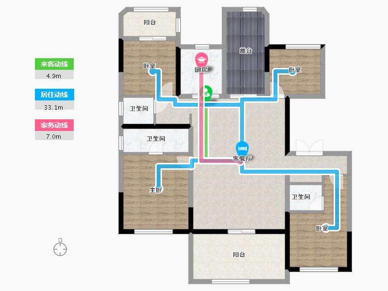 河南省-驻马店市-巨源壹号院-130.67-户型库-动静线