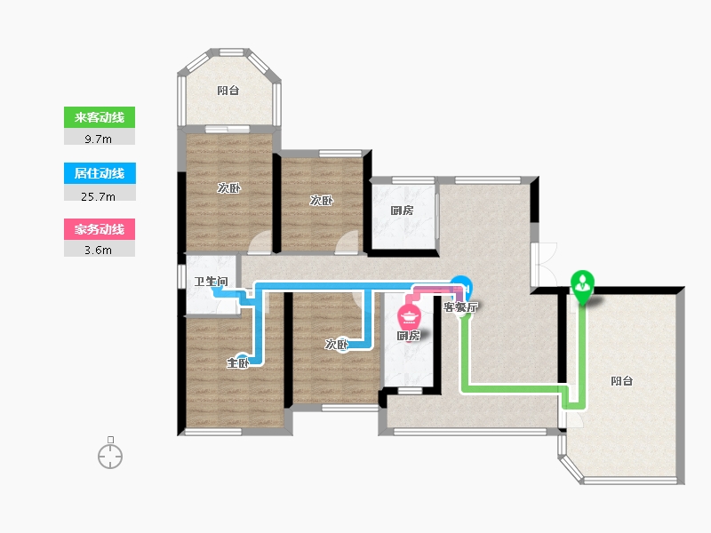 福建省-漳州市-福建一建锦绣时代-111.20-户型库-动静线