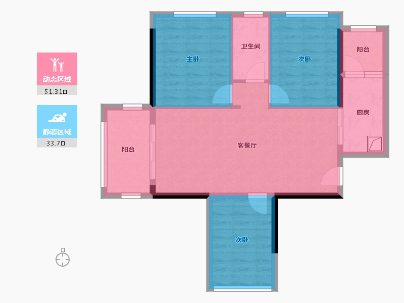 广东省-湛江市-润峰悦府-76.13-户型库-动静分区