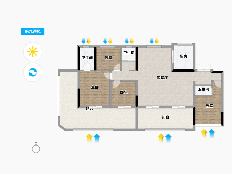 河南省-驻马店市-巨源壹号院-141.01-户型库-采光通风