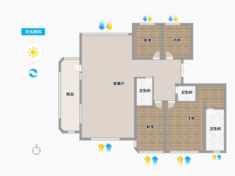 黑龙江省-哈尔滨市-外滩壹号院-178.62-户型库-采光通风