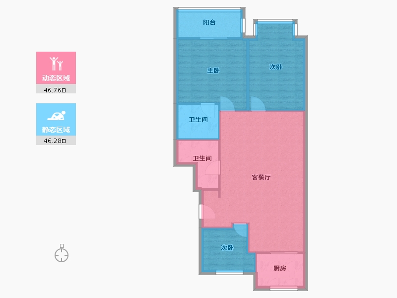 浙江省-温州市-松涛景苑-90.00-户型库-动静分区