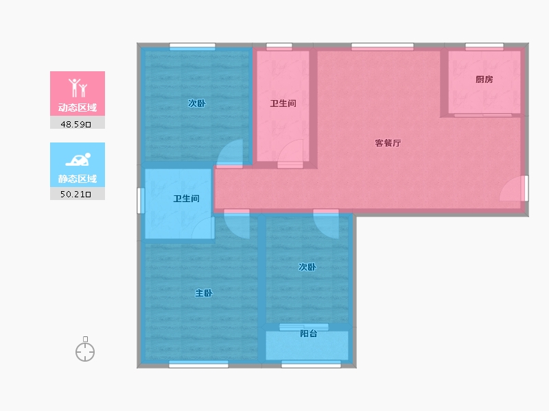 河北省-石家庄市-安锦云庭-88.00-户型库-动静分区