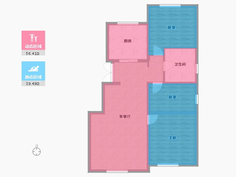 黑龙江省-哈尔滨市-桃源壹品-86.30-户型库-动静分区