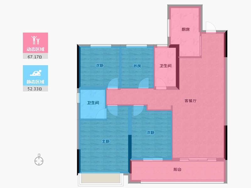 浙江省-绍兴市-金茂暨阳府-108.00-户型库-动静分区