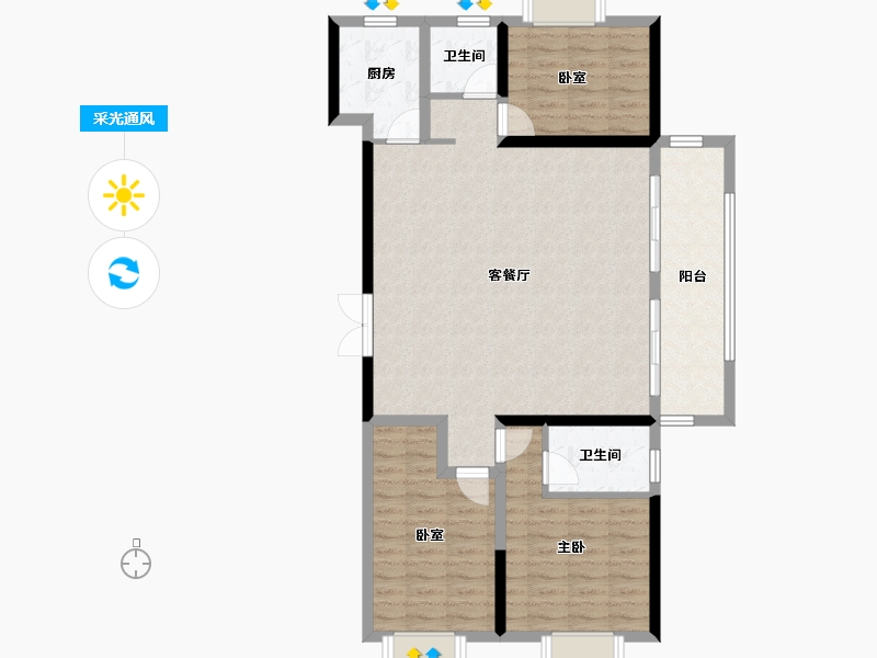 河南省-驻马店市-品盛公馆-104.96-户型库-采光通风