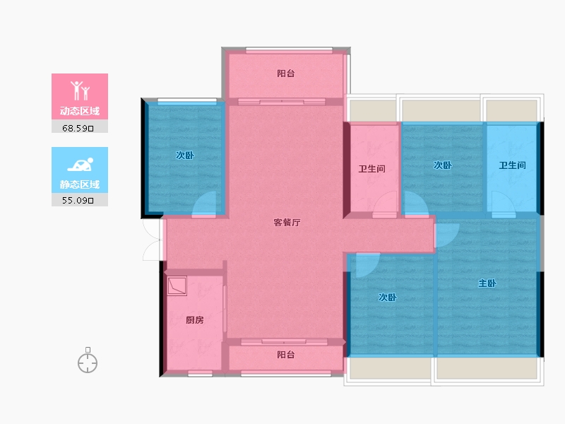 广东省-珠海市-恒荣城市溪谷三期-111.20-户型库-动静分区