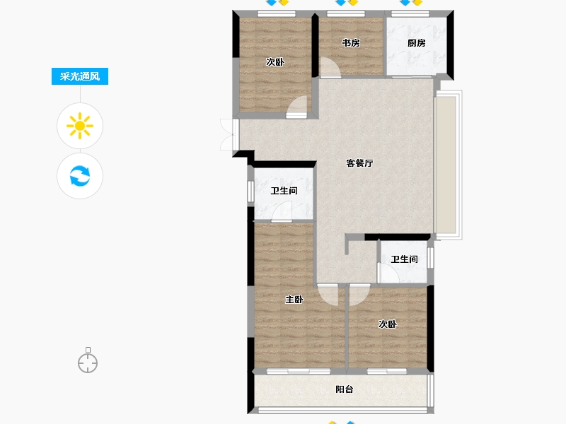 浙江省-绍兴市-振东康居-97.02-户型库-采光通风