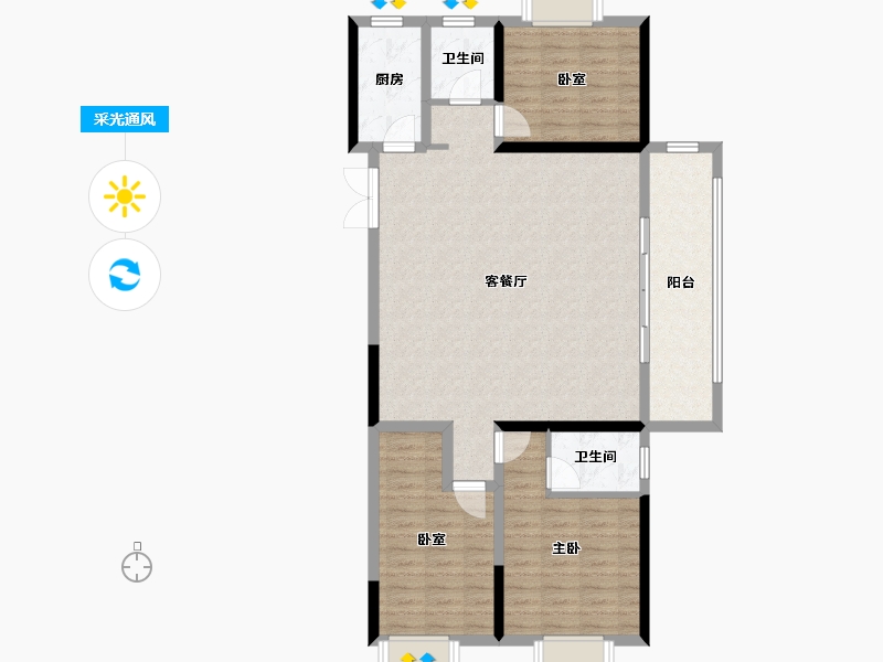 河南省-驻马店市-品盛公馆-104.93-户型库-采光通风