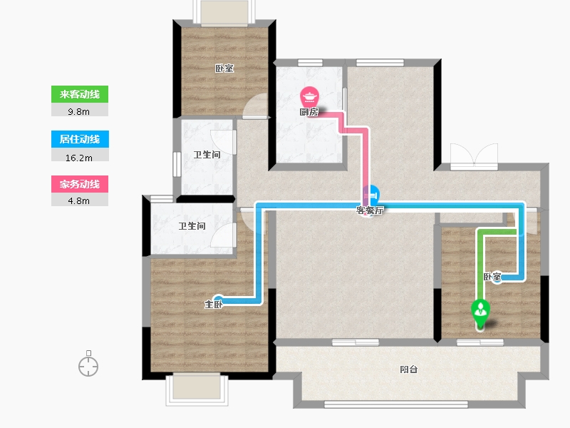 河南省-驻马店市-品盛公馆-108.52-户型库-动静线