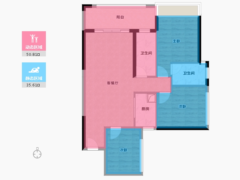 广东省-湛江市-润峰悦府-76.98-户型库-动静分区