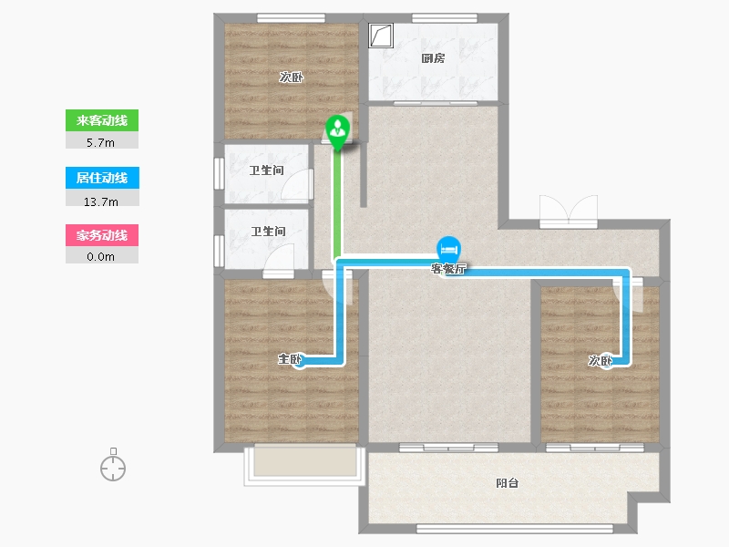 河南省-濮阳市-清丰理想城-104.76-户型库-动静线