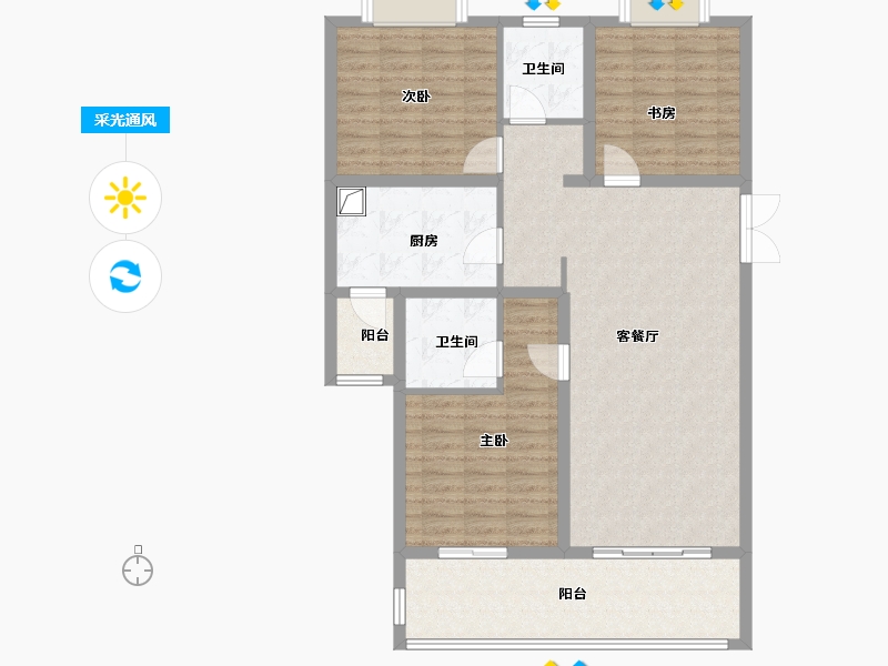 海南省-海口市-海府大院-114.40-户型库-采光通风