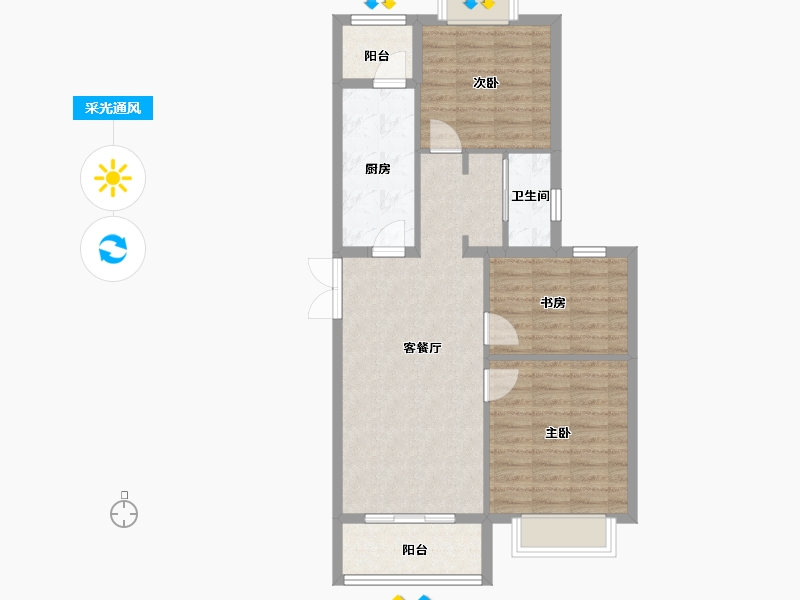 海南省-海口市-海府大院-78.40-户型库-采光通风