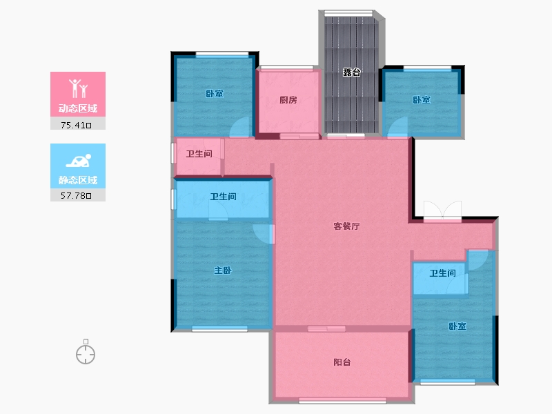 河南省-驻马店市-巨源壹号院-130.31-户型库-动静分区