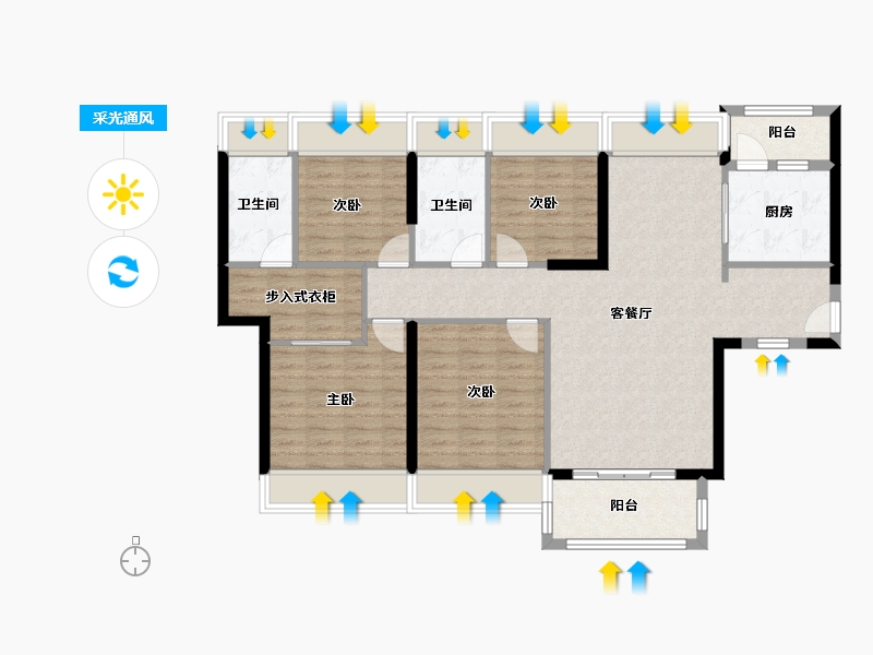 广东省-深圳市-京基宸悦府-106.41-户型库-采光通风