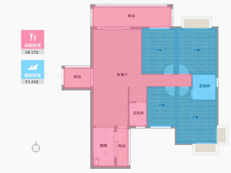 广西壮族自治区-南宁市-广西地矿大院-103.12-户型库-动静分区