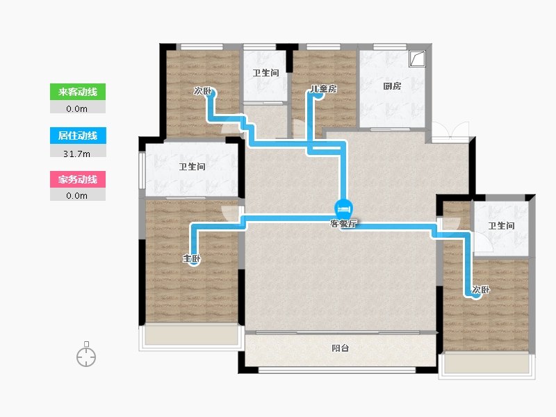 浙江省-湖州市-滨江·春辰里-138.57-户型库-动静线