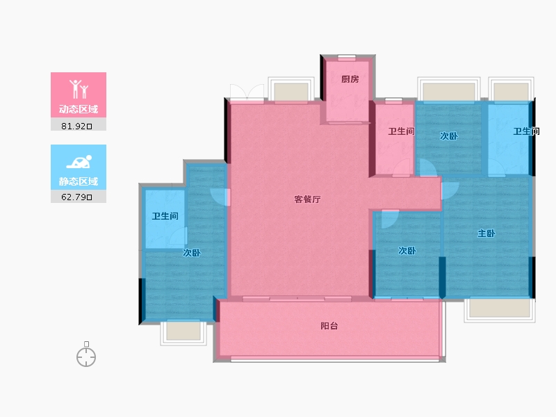 江西省-赣州市-蓉江御府-132.00-户型库-动静分区