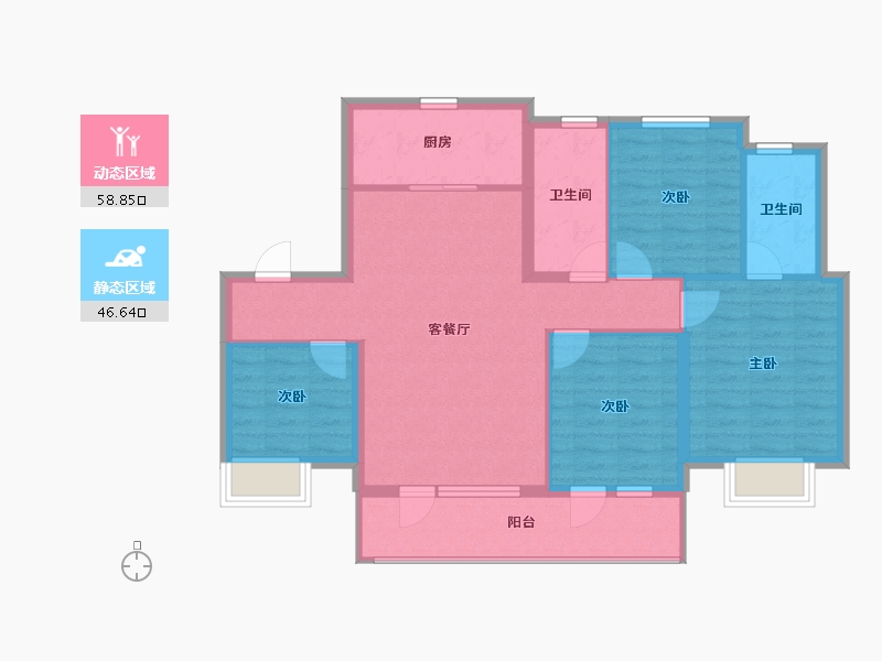 内蒙古自治区-赤峰市-泽信云尚-94.94-户型库-动静分区