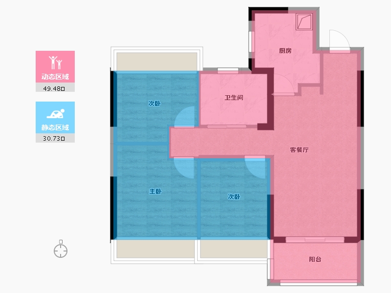 江苏省-苏州市-海上云璟-71.20-户型库-动静分区