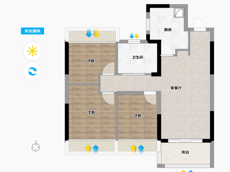 江苏省-苏州市-海上云璟-71.20-户型库-采光通风