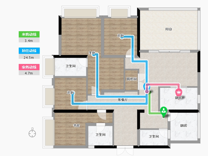 贵州省-贵阳市-中铁阅山湖臻藏-135.12-户型库-动静线