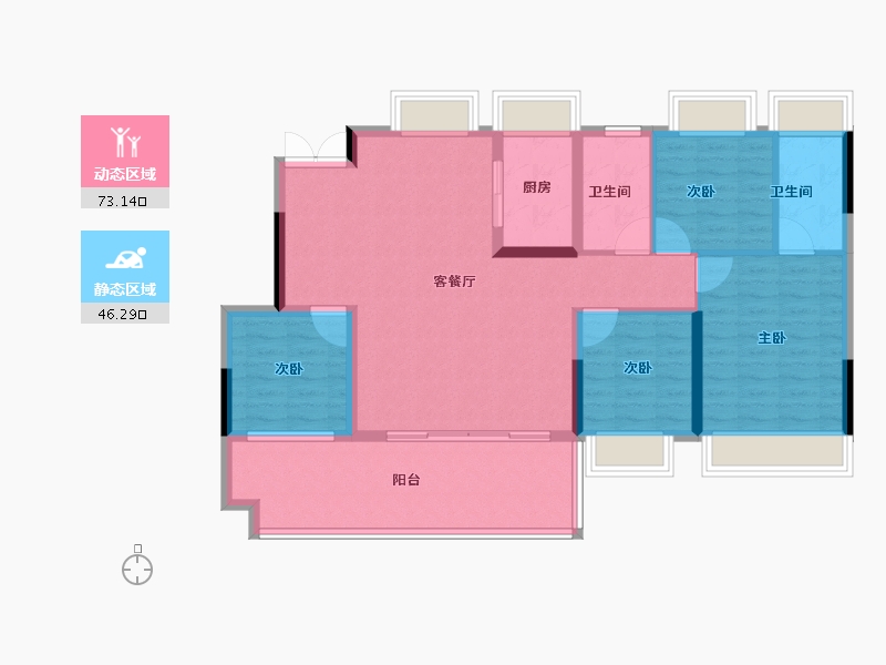 江西省-赣州市-蓉江御府-108.00-户型库-动静分区