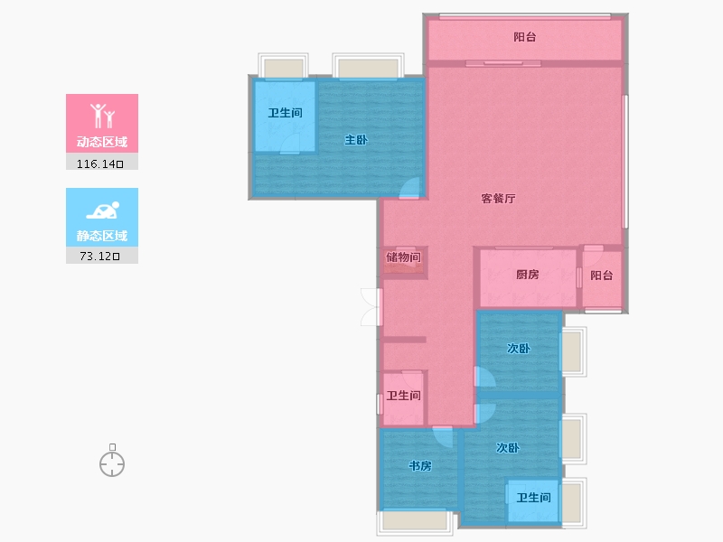 贵州省-贵阳市-中铁阅山湖臻藏-171.47-户型库-动静分区